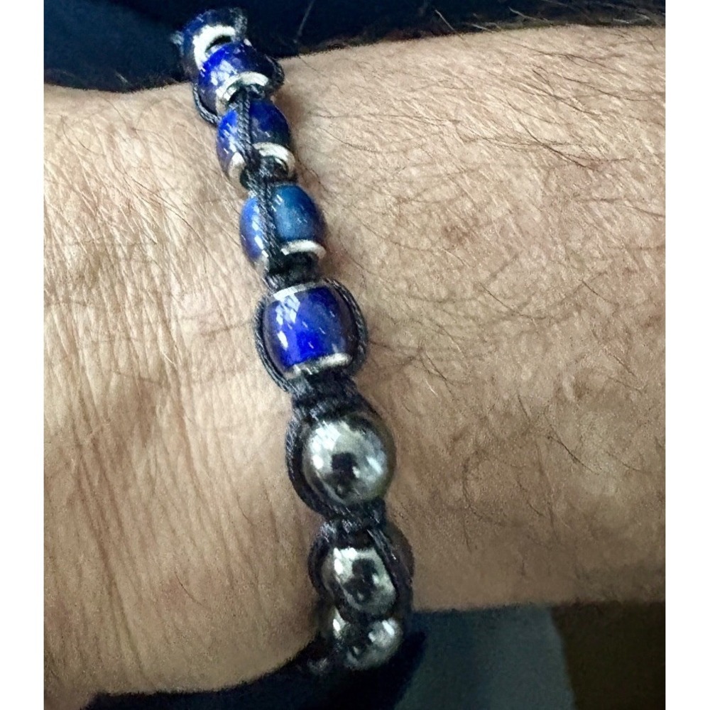 Unisex Hematite & Color Changing Mood Stone Shamballa Braided Cord Bracelet